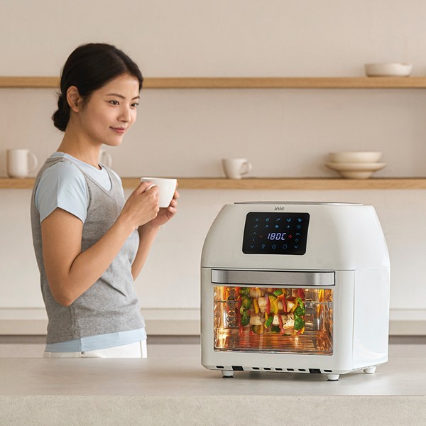 아이닉 대용량 올스텐 에어프라이어 16L 로티세리 AO-16L 크림화이트
