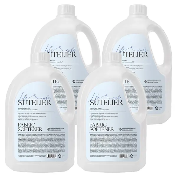 수뜰리에 소프트 섬유유연제 비누향 2.5L 4개 포근한 세탁관리