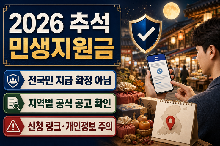 2026 추석 민생지원금 전국민 지급 여부와 공식 공고 확인 안내