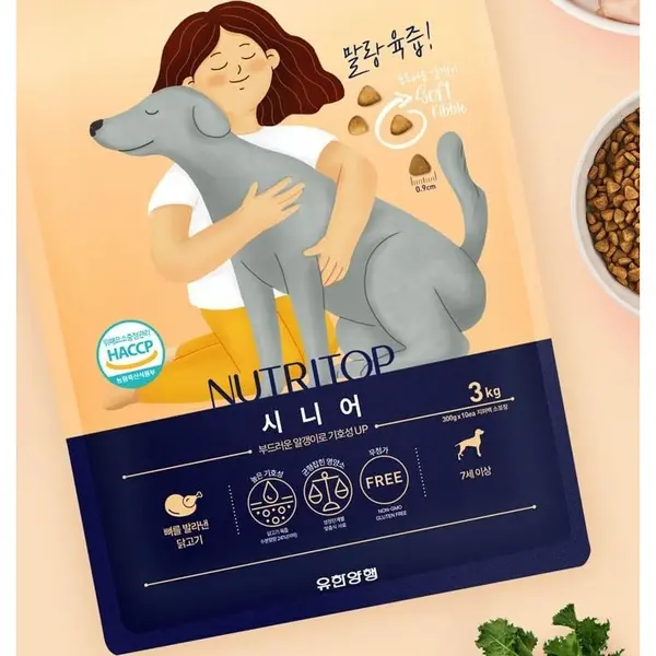 '뉴트리탑 시니어, 7세 이상, 3kg, 1개' 노령견 사료