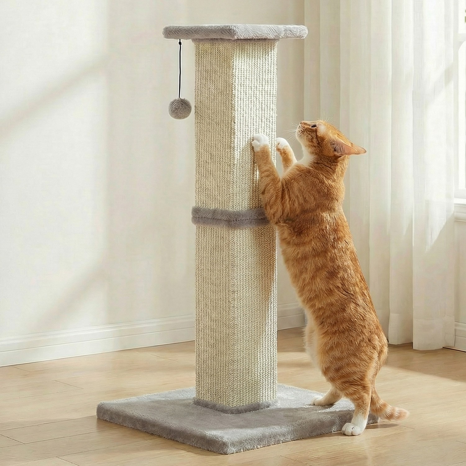 PAWZ Road고양이 두꺼운 기둥형 수직 스크래쳐 대형 패브릭 고양이