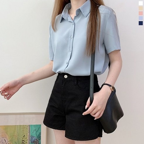 티데일리 살랑 링클 반팔 셔츠 여름 카라 남방 추천