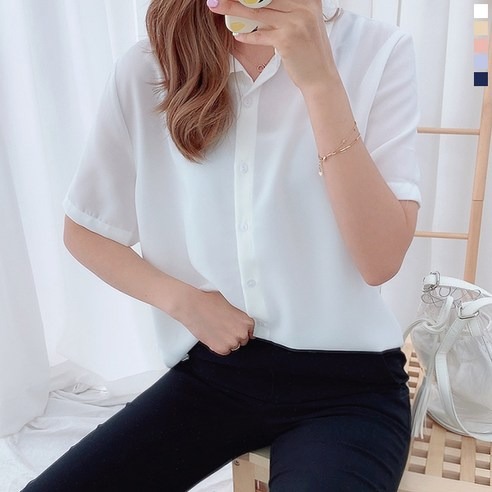 티데일리 살랑 링클 반팔 셔츠 여름 카라 남방 추천