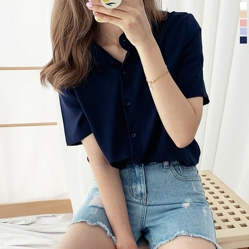 티데일리 살랑 링클 반팔 셔츠 여름 카라 남방 추천